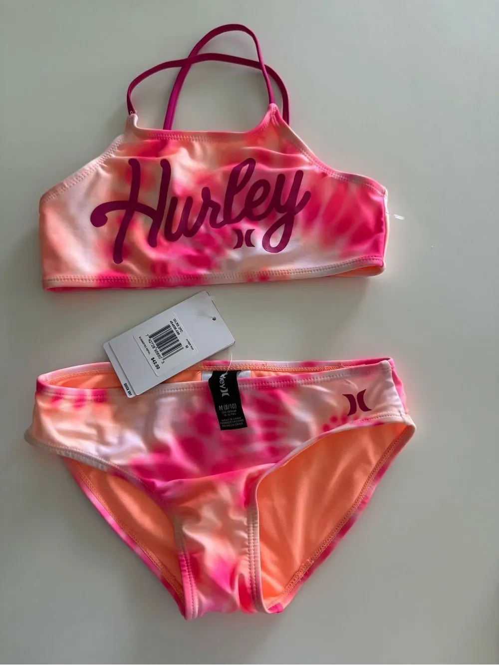 Hurley Pink Tie-Dye Girls' Two-Piece Swim Set